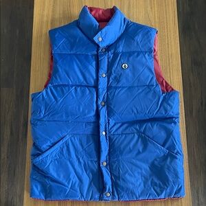 Volcom Blue Quilted Puffer Vest reversible